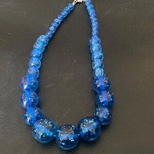 Vintage Blue Bead Necklace